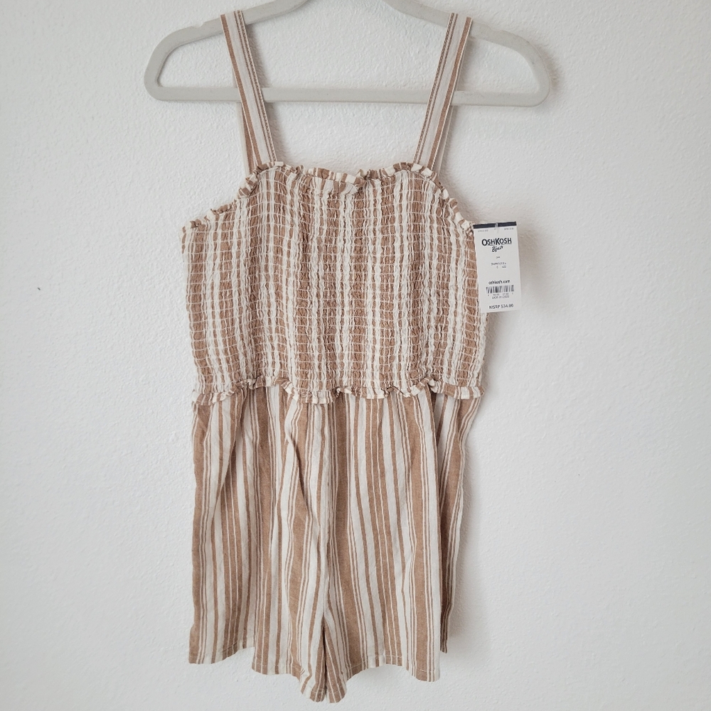 OshKosh B'gosh Kids Beige Striped Romper